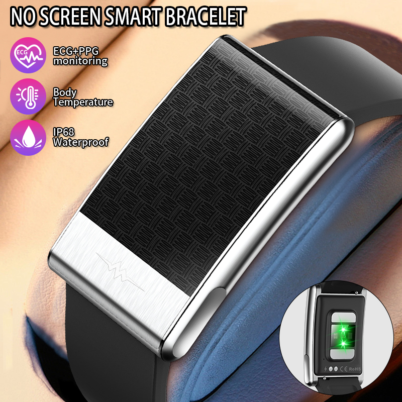 LIGE No Screen Smart Watch Men and Women ECG+PPG and Body Temperature Health Fitness IP68 Waterproof Sport Mode Bracelet for Unisex ราคา 1,429 บาท*ส่งฟรี
