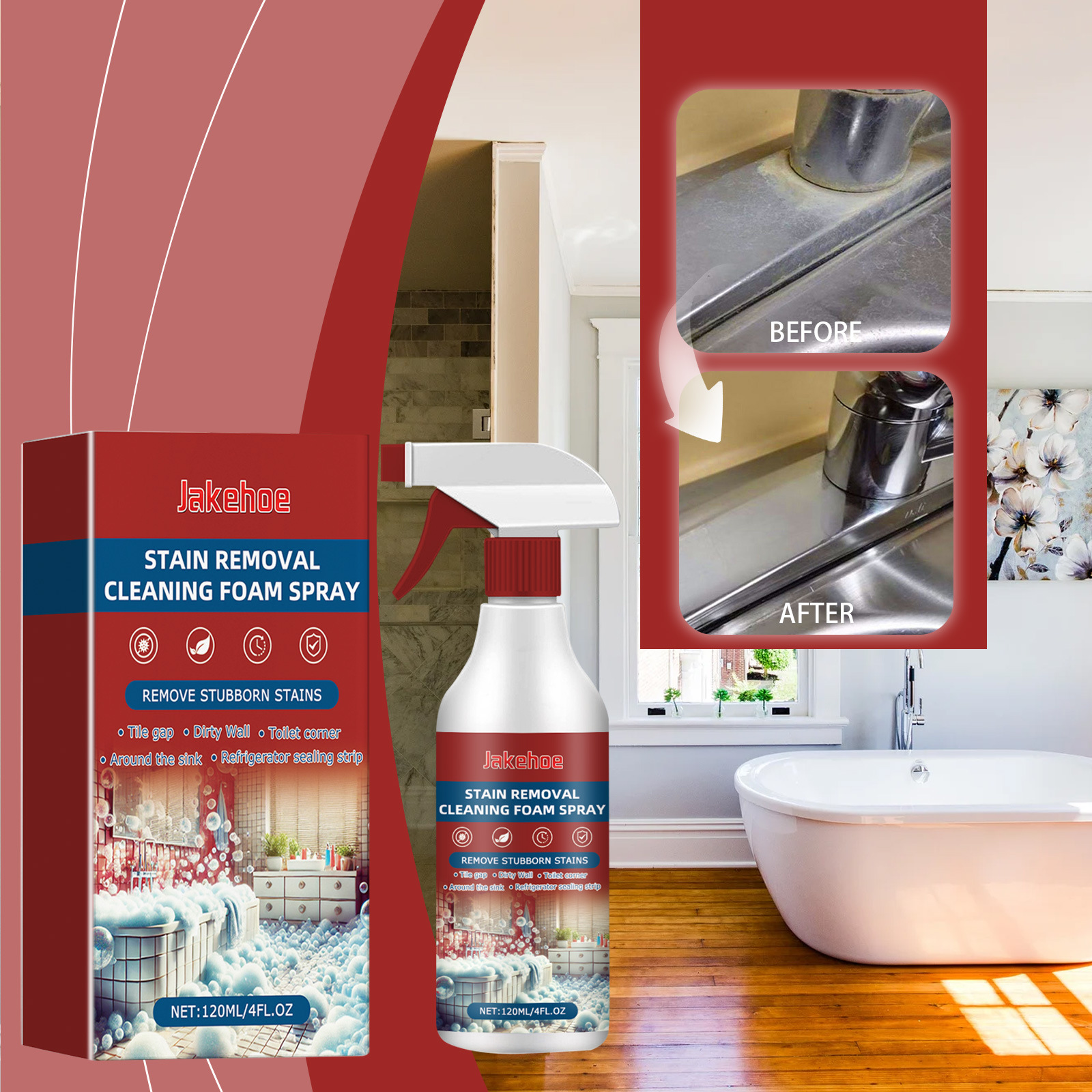 Yegbong Bathroom Foam Cleaner Remove Mold Descaler Stubborn Stain Cleaner Shower Head Rust Decontamination Toilet Descaling Clean Spray Bathroom Cleaning Spray Powerful Rinse-Free Bubble Cleaner Degreasing Cleaning Spray Stain Removal Foam Cleaner for Kit ราคา 219 บาท*ส่งฟรี