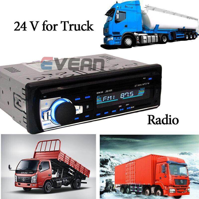Máy Chơi Nhạc Mp3 Bluetooth Âm Thanh Nổi JSD520 24V 1Din, Đài Phát Thanh Xe Hơi FM /USB/SD/AUX-IN/FM