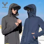 Hanlu áo khoác chống nắng nam áo khoác thể thao nam khoác nam Áo Khoác Nam quần áo chống nắng bảo vệ khỏi tia UV mỏng thoáng khí quần áo chống nắng
