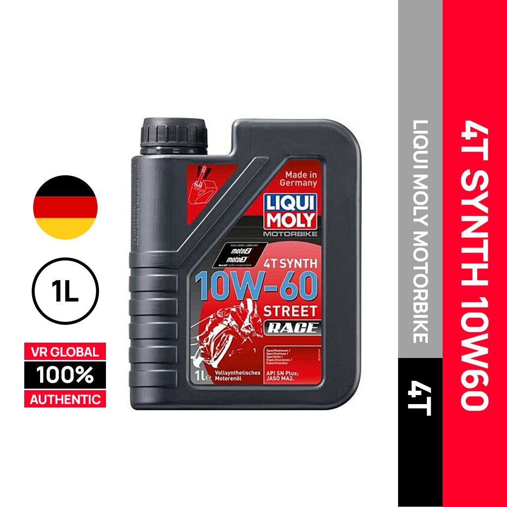 LIQUI MOLY MOTORBIKE 4T SYNTH 10W60 FULLY SYNTHETIC STREET RACE ENGINE OIL 1525 GERMANY 1L