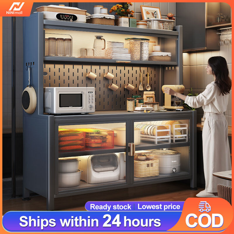 NINI Kitchen Rack With Hole Board | Multi-function electrical appliances storage cabinet | Kitchen organizer rack shelf | Rak Kabinet Dapur Harga  217 Ringgit*Penghantaran Percuma