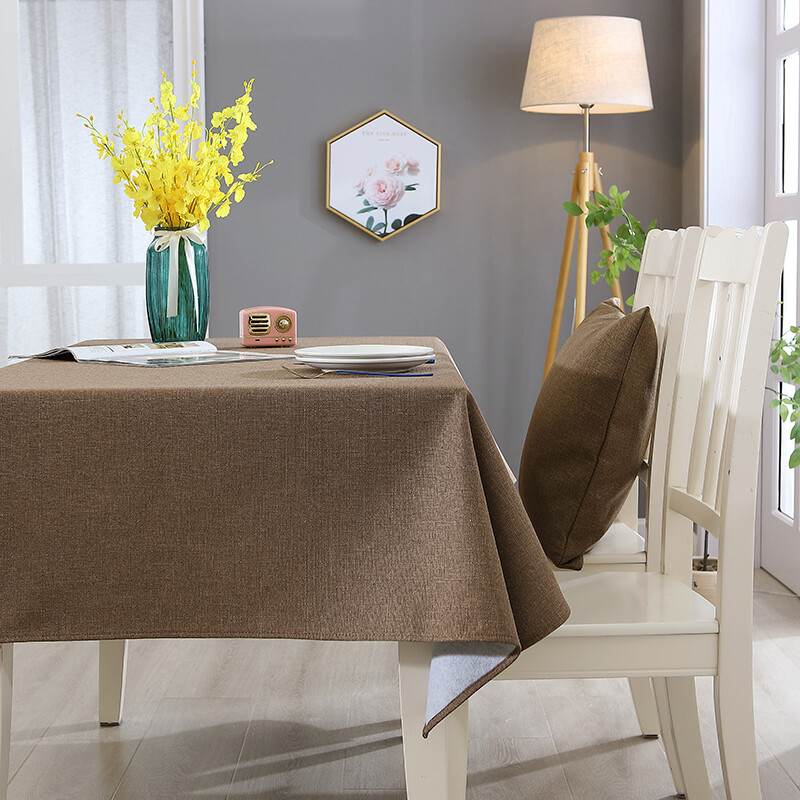 Gambar Table Cloth Simple Linen Fabric Multicolor Picnic Mat Plaid Pastoral Team Tablecloth Rectangular Washable Dinner High end Thick Nordic Ins Cotton and Linen Coffee Table Solid Color Table Cover