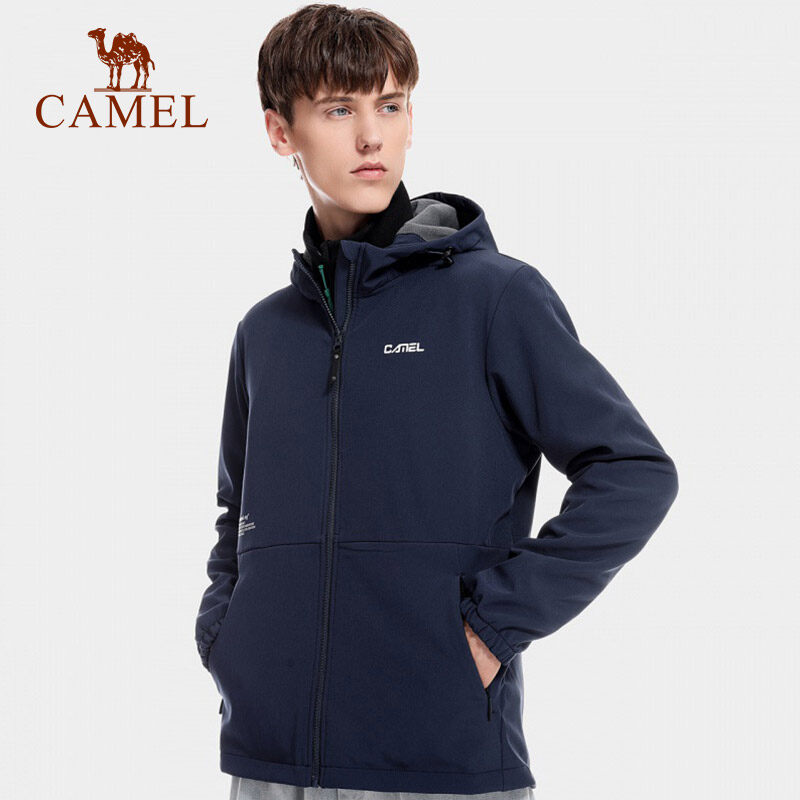 Camel Áo Khoác Vỏ Mềm Ngoài Trời Cho Nam Áo Khoác Cắm Trại Chống Thấm Nước