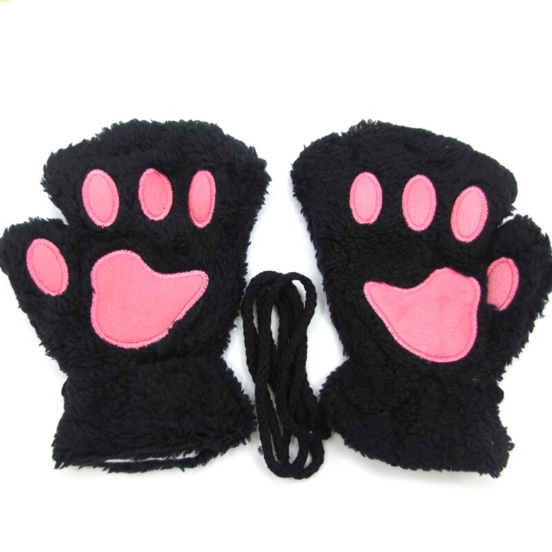 Cute Cat Paw Gloves Cartoon Kitty Claw Gloves Halloween Full Finger