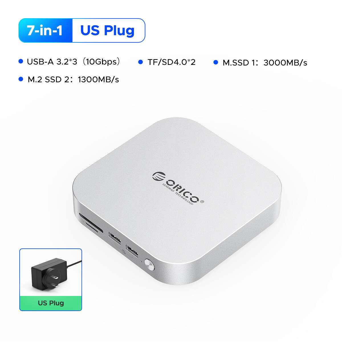 ORICO giảm thiểu lưu trữ và dock 2-trong-1 được xây dựng cho làm mát nhanh usb4 40gbps thẻ SD TF (m4
