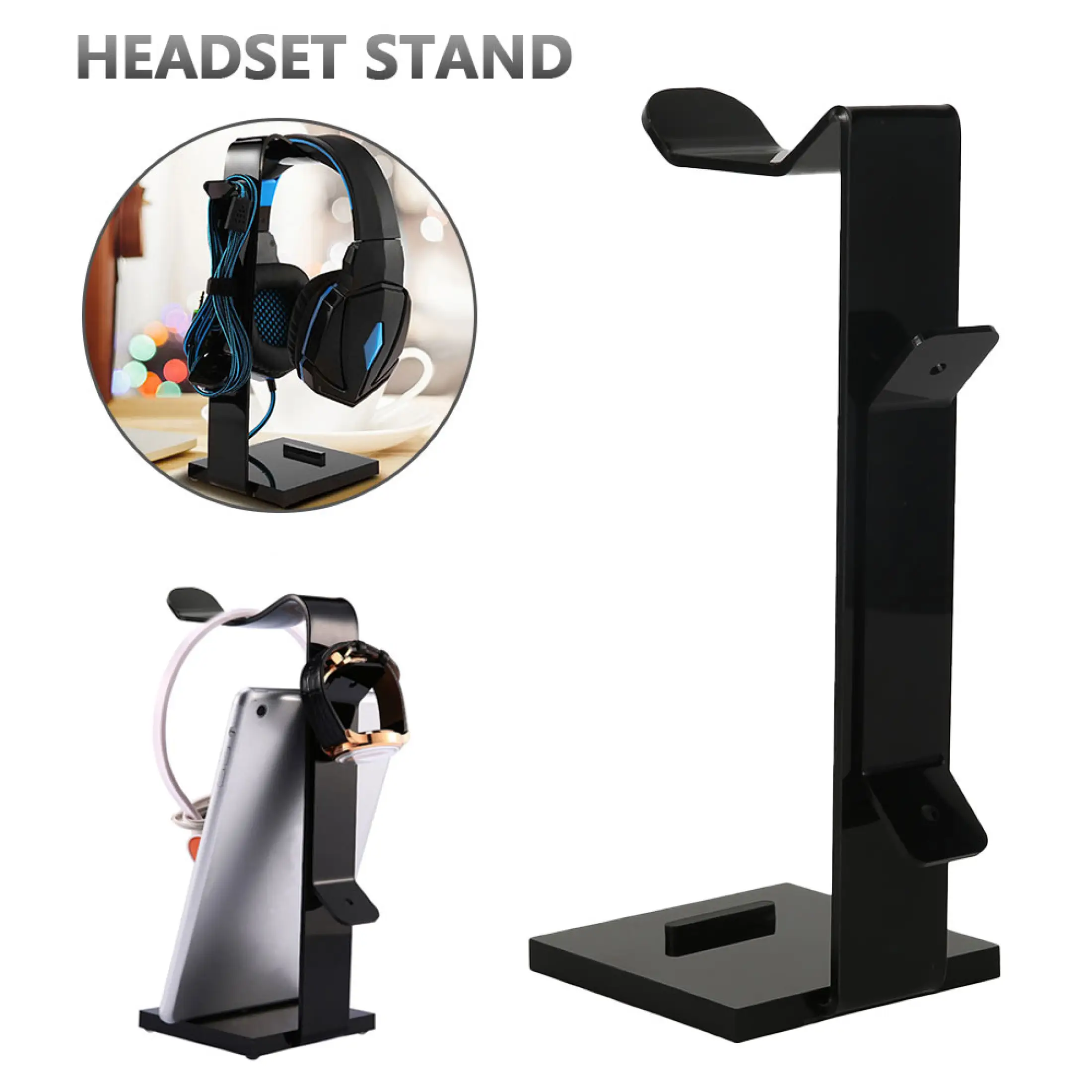 Universal Headphone Acrylic Metal Headset Earphone Stand Holder Display Desk For Internet Cafes Headset Display Digital Product Display Home Headset Hangers Enthusiasts Headset Display Rack Lazada Singapore