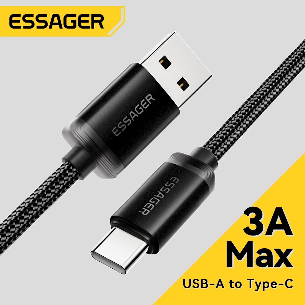 Essager 3A USB-A để Loại-C Cáp sạc nhanh thông minh điều chỉnh hiện tại và điện áp cho IP 15/16