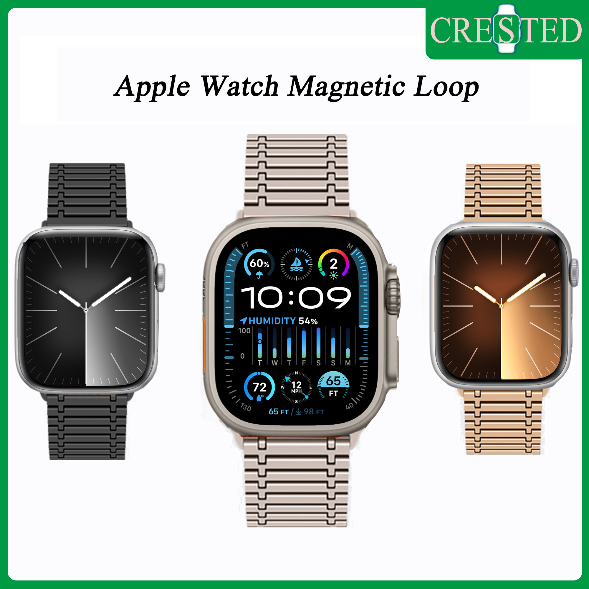 For Apple Watch Ultra2 Strap 49mm 45mm 44mm 42mm 41mm 40mm 38mm iWatch Metal Bracelet Stainless Steel Strap Magnetic Band for Apple Watch Ultra Series 9 8 7 SE2 SE 6 5 4 3 2 1 ราคา 368 บาท*ส่งฟรี