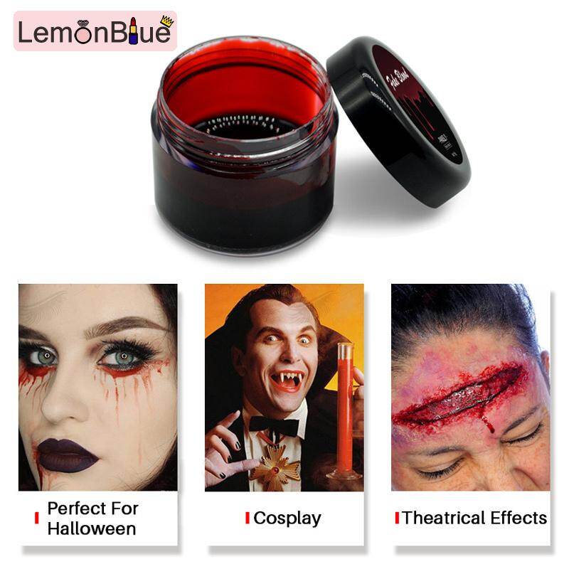 Gambar LemonBlue Halloween Makeup Fake Blood Face Body Paint Wounds Scars Cosplay Party Supplies