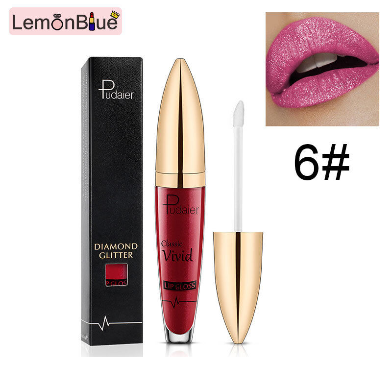 Gambar LemonBlue Diamond Shiny Long Lasting Lipstick Non Stick Glitter Liquid Lipstick Waterproof Sparkling Lipgloss 5ml