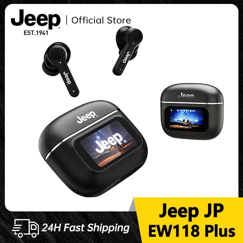 Jeep EW118Plus TWS Smart Touch Wireless Headphones Bluetooth Earphone Bluetooth 5.4 ANC Noise Cancelling Headphones Bass Waterproof Sports Music Headset Built-in Flashlight Function With 500mah Charging Case For IOS Android ราคา 755 บาท*ส่งฟรี