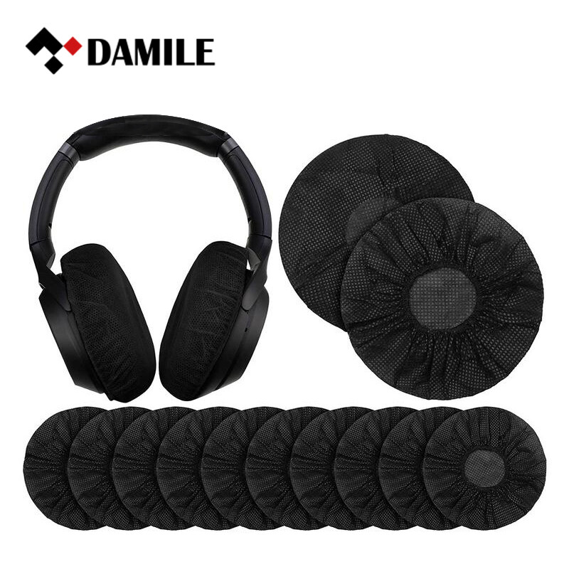 DAMILE Disposable earphone cover Internet cafe earphone ear cover desktop computer earphone ear cover non-woven headset protective cover EMT ราคา 18 บาท*ส่งฟรี