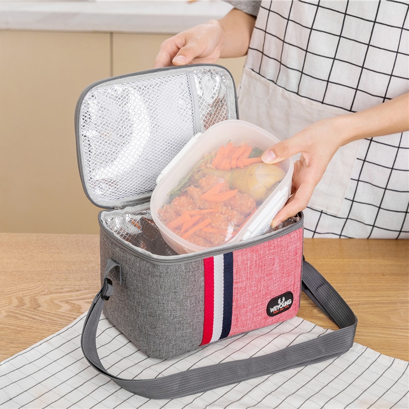 Gambar Thickened Aluminum Foil Lunch Bag Women Office Worker Food Cooler Pouch Kids Picnic Snacks Dessert Insulated Pack Accessories