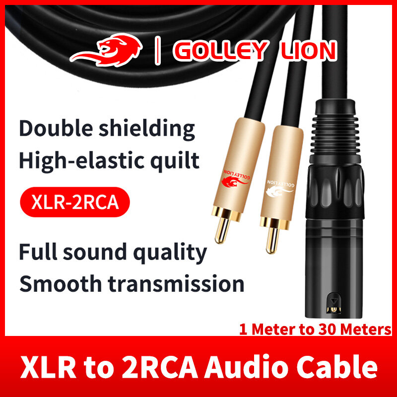 GOLLEY LION XLR to 2 RCA Y Splitter Patch Cable, Unbalanced Dual RCA Male to XLR Male Stereo Audio Interconnect Cable Adapter for Speaker Condenser Mic Mixer AMP ราคา 359 บาท*ส่งฟรี