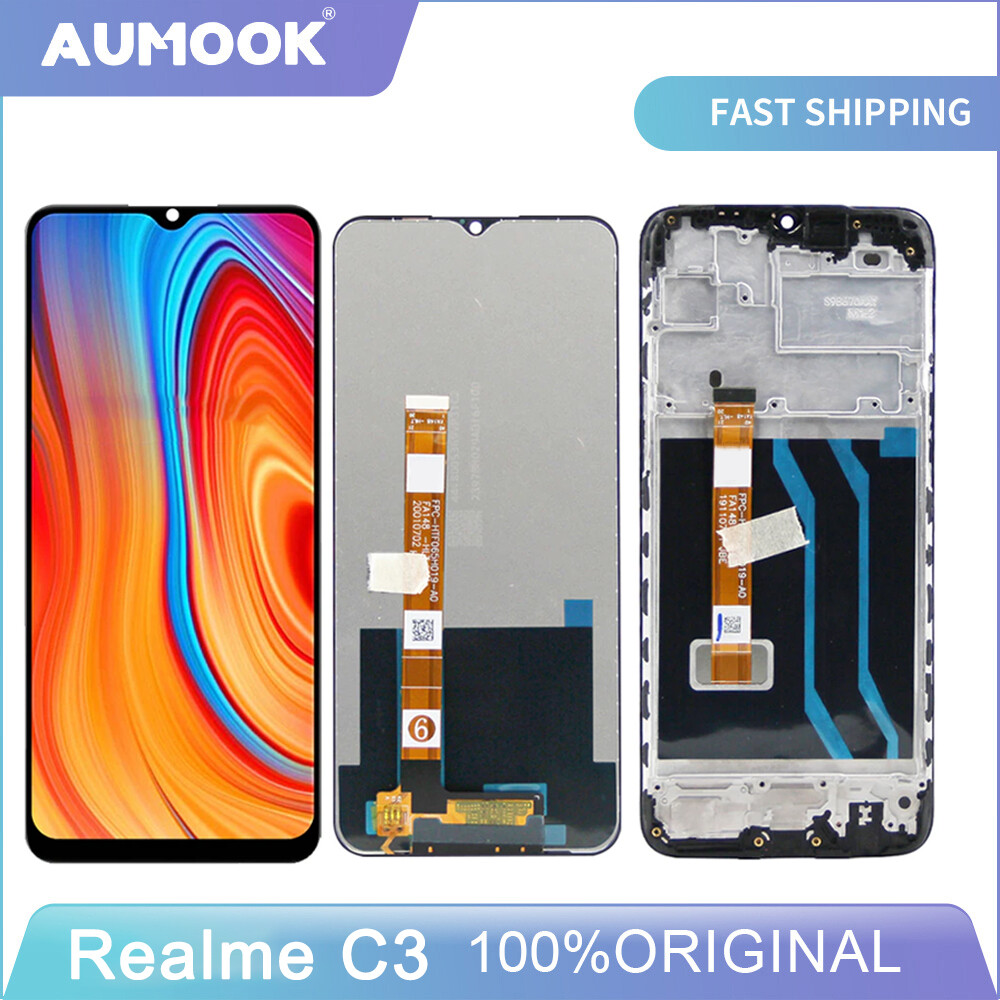 Ban đầu cho realme c3 hiển thị lcd rmx2027 rmx2021 rmx2020 cảm ứng lắp ráp khung màn hình thay thế cho realme c3 lcd