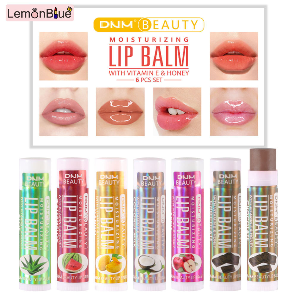 Gambar LemonBlue Pack of 6 Lip Balm Fruit Flavor Moisturizing   Nourishing Lip Base Lipstick Set for Girls Women Remove Dead Skin Lip Moisturizers