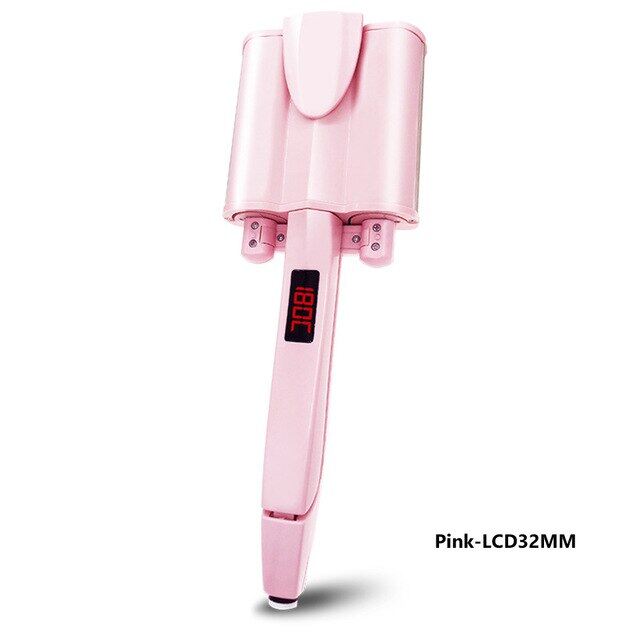 Gambar Hair Curling Iron Ceramic Triple Professional Triple Pipe Hair Curler Egg Roll Hair Styling Tools Hair Styler Wand Curler Irons