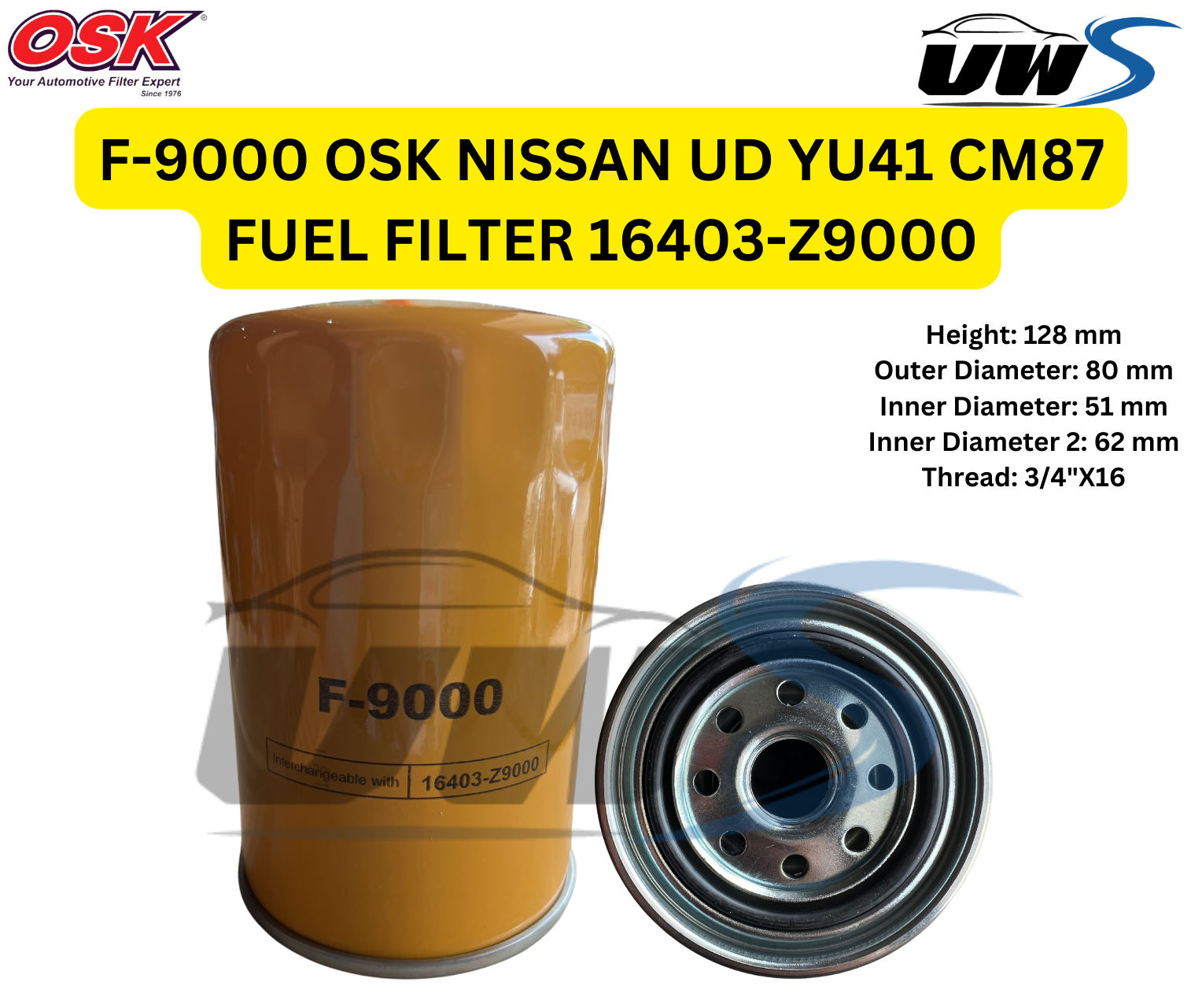F-9000 OSK NISSAN UD YU41 CM87 FUEL FILTER 16403-Z9000 16403-Z9000