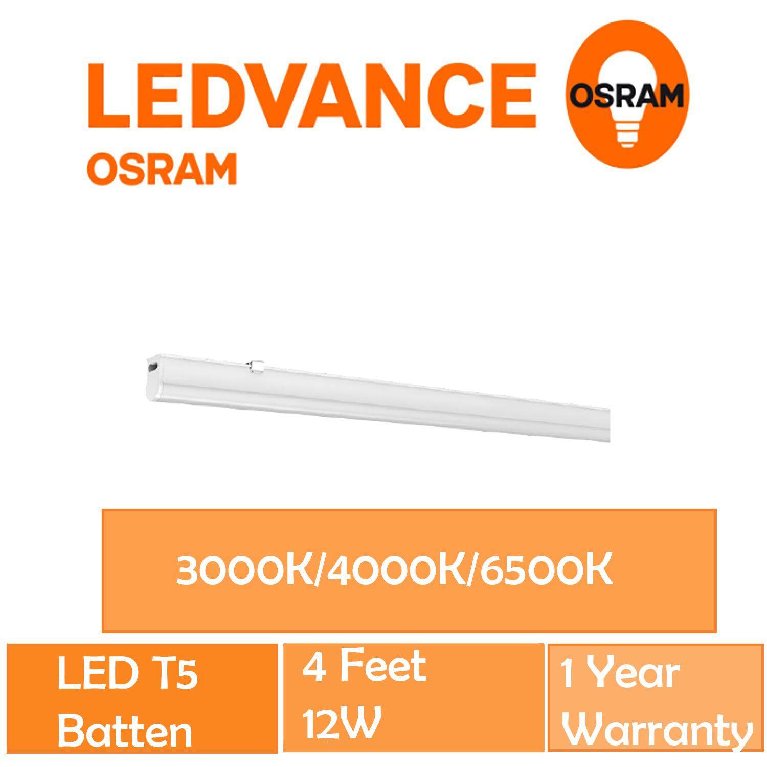 copper Adviser Prevention 4 Pcs OSRAM T5 LED Value Batten Lighting 4 FT 12W 3000K/4000K/6500K Warm  White/Cool White/Daylight | Lazada