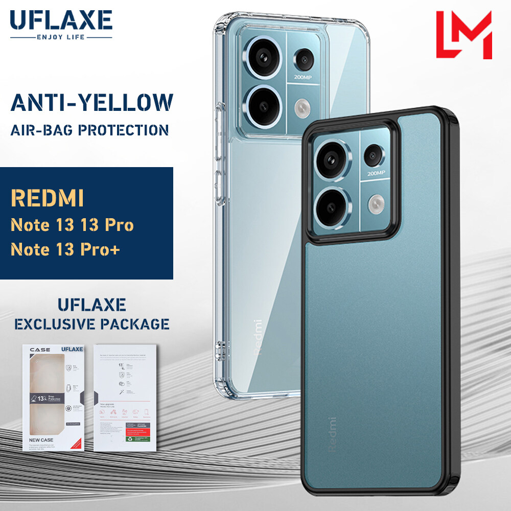 UFLAXE Ốp Cứng Chống Sốc Cho Xiaomi Redmi Note 13 / Redmi Note 13 Pro / Note 13 Pro Plus Ốp Điện Thoại Trong Suốt Mờ Ốp Lưng Bảo Vệ Toàn Diện Bền Chặt Chống Ố Vàng