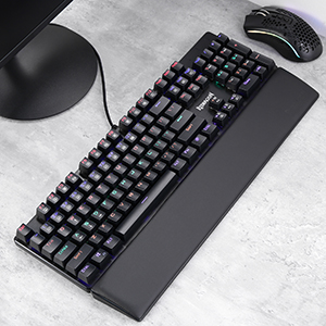 Redragon P037 Meteor L Gaming Keyboard Wrist Rest Pad with Ergonomic Soft Memory Foam for 100% 104 Keys Standard Size 7.12 x 2.87 in, 0.78 inch 22 453b4f1ab6735539278244e9659d6a82