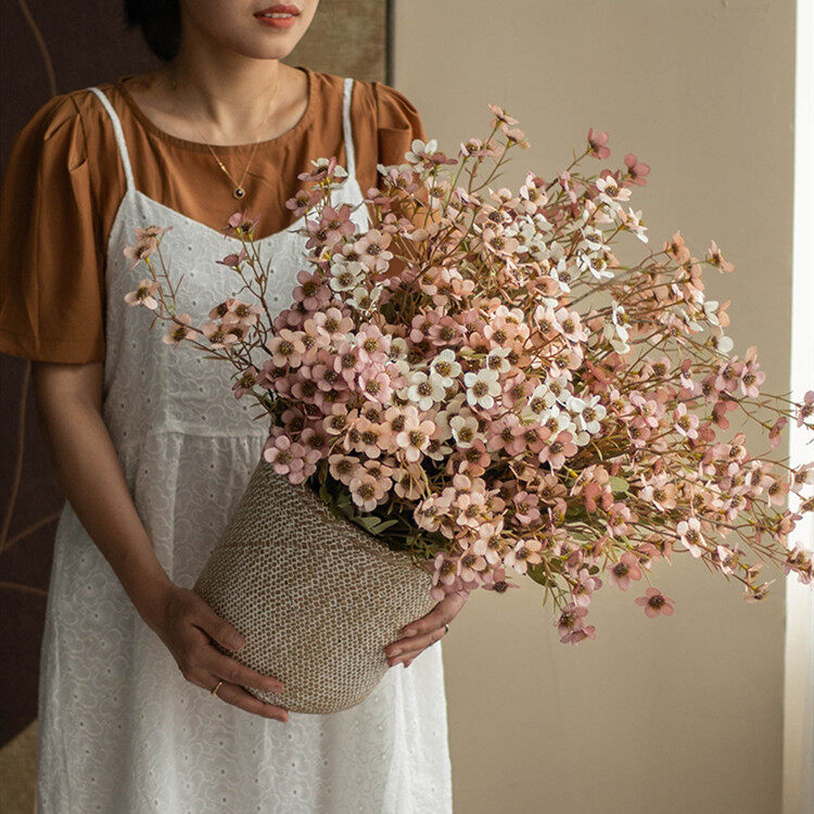 Daisy hoa giả hoa mận bó hoa chi nhánh để trang trí vườn đám cưới nhà ở lụa cô dâu tự làm hoa giả