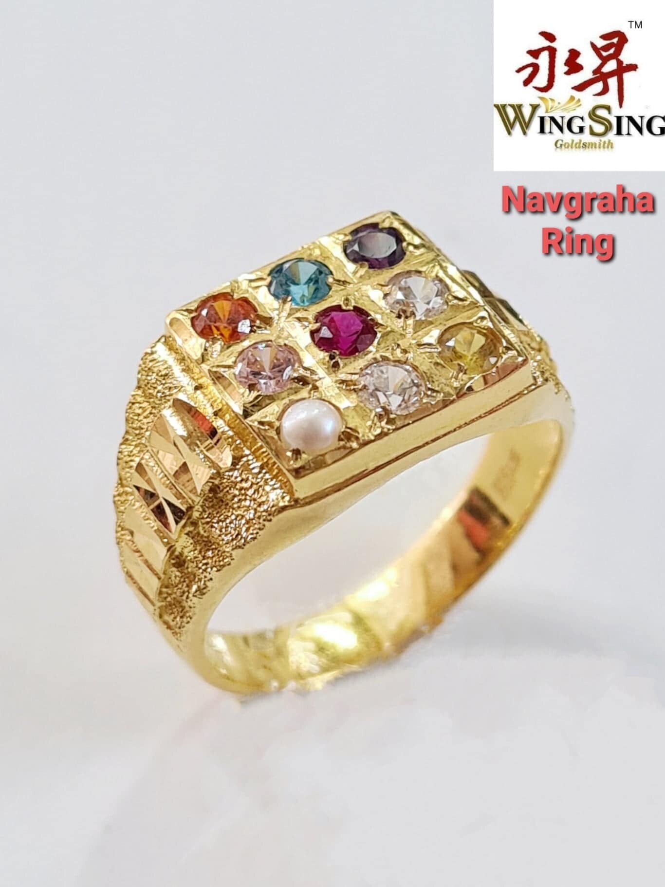 Wing Sing 916 Gold Men Navgraha Ring Cincin Lelaki Navgraha Emas 916 Lazada