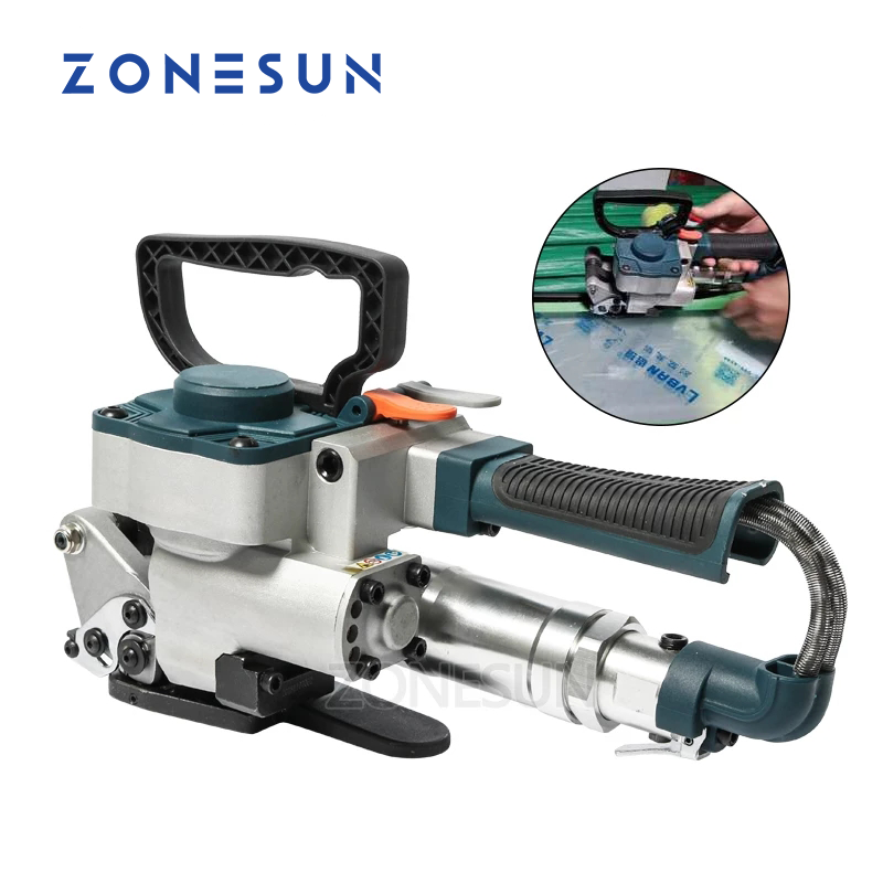 ZONESUN Pneumatic Friction Welding Baler Strapping Machine Air PET Banding Machine Tool For 13-19mm Width PET Straps ราคา 10,242 บาท*ส่งฟรี