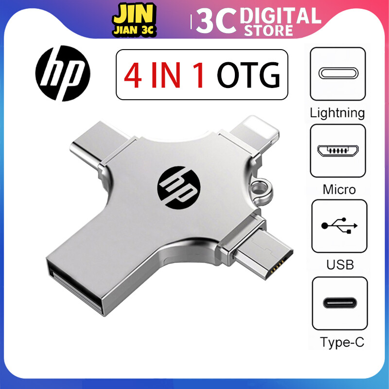 Hp ổ đĩa otg 4 trong 1 ổ đĩa flash 1tb/512gb/32gb thẻ nhớ usb 3.0 ổ usb tốc độ nhanh type-c cho micro usb android cho lightning