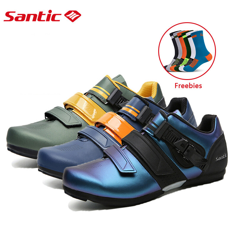 Santic Giày đạp xe nam không khóa, đế thoáng khí, chuyên nghiệp; giày đạp xe không khóa cho nữ WS21034