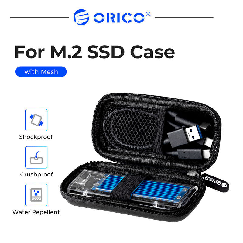 ORICO Hộp Đựng Ổ Cứng M.2 Túi Bảo Vệ Ổ Cứng Di Động EVA Cho Ổ Cứng M.2 Gắn Ngoài/Tai Nghe/Dòng Dữ Liệu HDD Vỏ Màu Đen