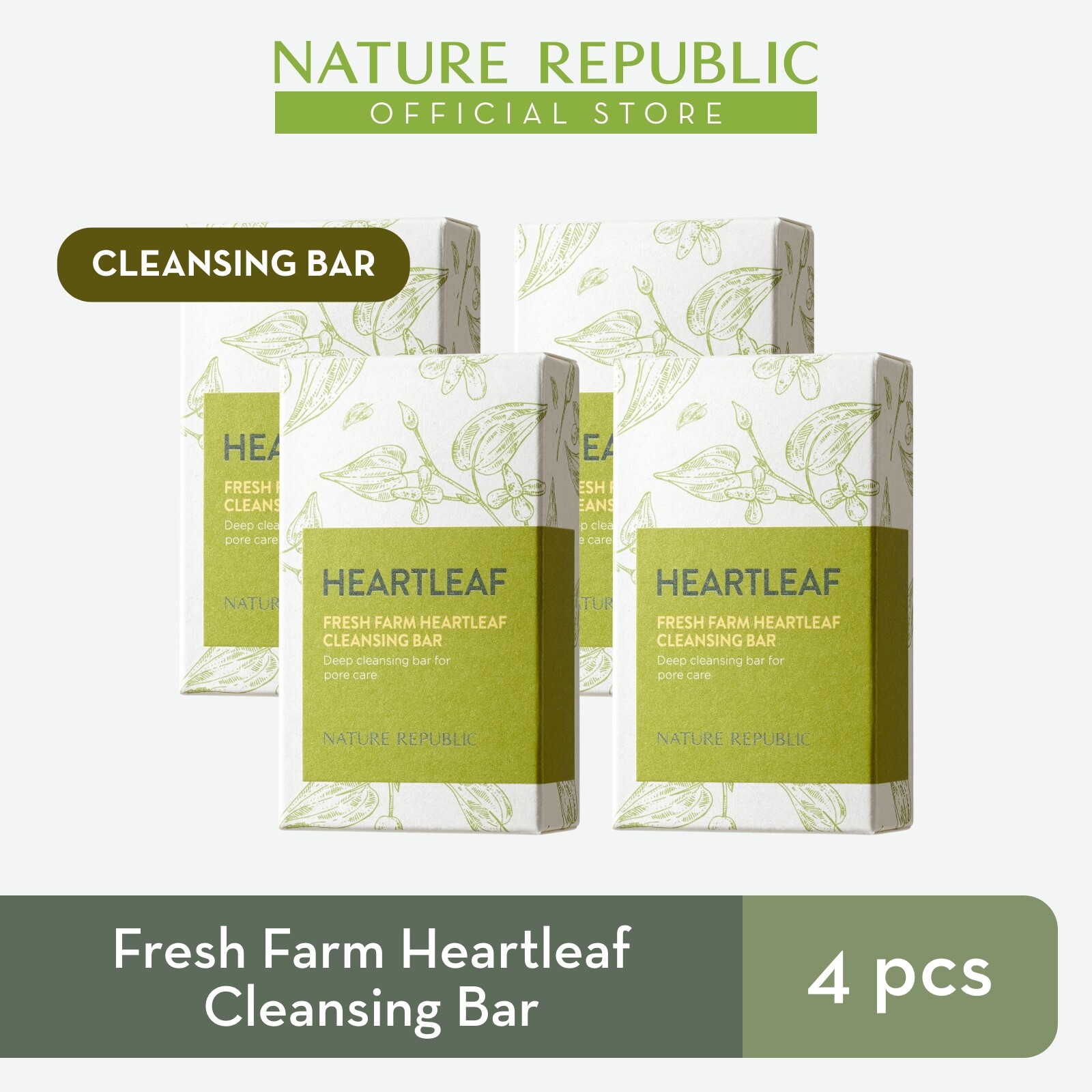 Gambar [2+2] Nature Republic Fresh Farm Heartleaf Cleansing Bar