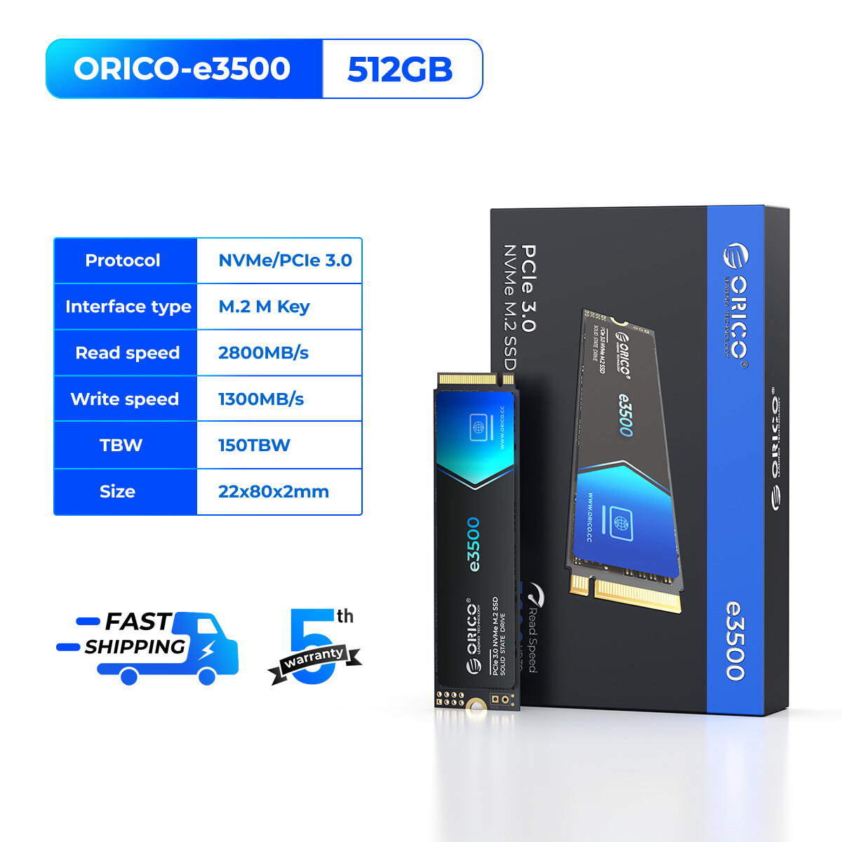 ORICO 3600 MB/giây M.2 2280 NVMe PCIe 3.0 nội bộ SSD 256GB/512GB/1TB/2TB 3D flash NAND NVMe SSD Gen 