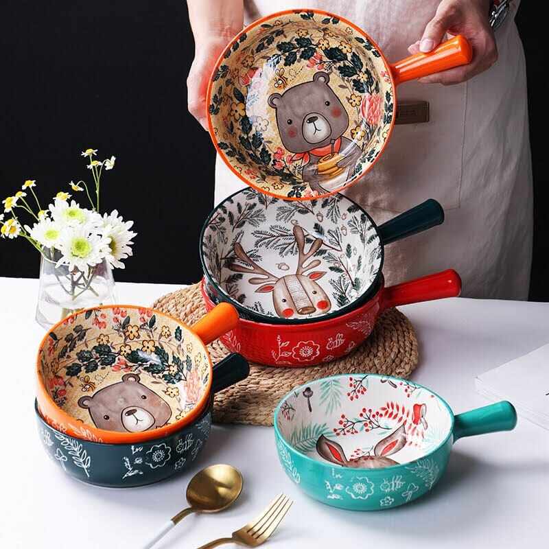 Gambar Ceramic Bowl Plate With Handle ????????