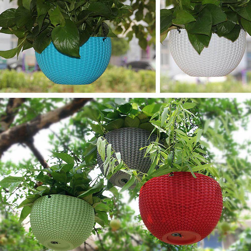 Hanging Basket Rattan Flower Pot Self Watering Art Planter Plastic Resin Planting Tool Garden Supplies Rattan Light Green Ordinary Small Lazada Ph