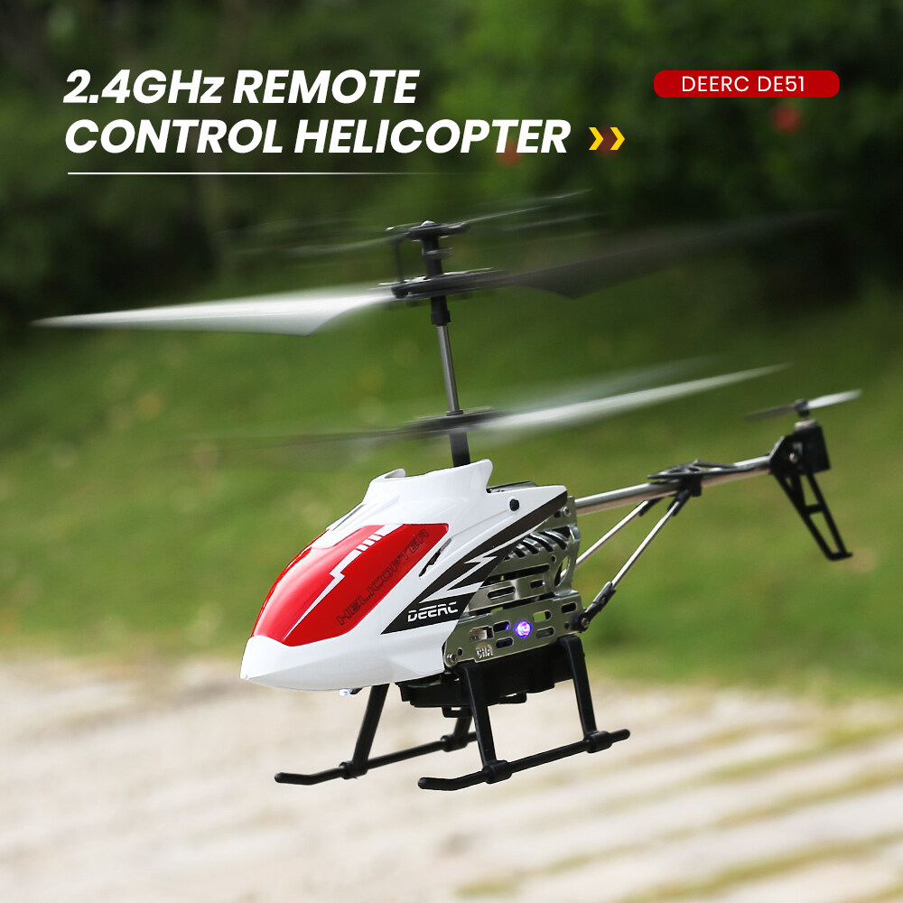 DEERC DE54 Altitude Hold RC Helicopters,Remote Control Helicopter with Gyro for Adult Kid Beginner,2.4GHz LED Light Aircraft Indoor Flying Toy with 3.5 Channel,High&Low Speed,2 Battery for 20 Min Play 