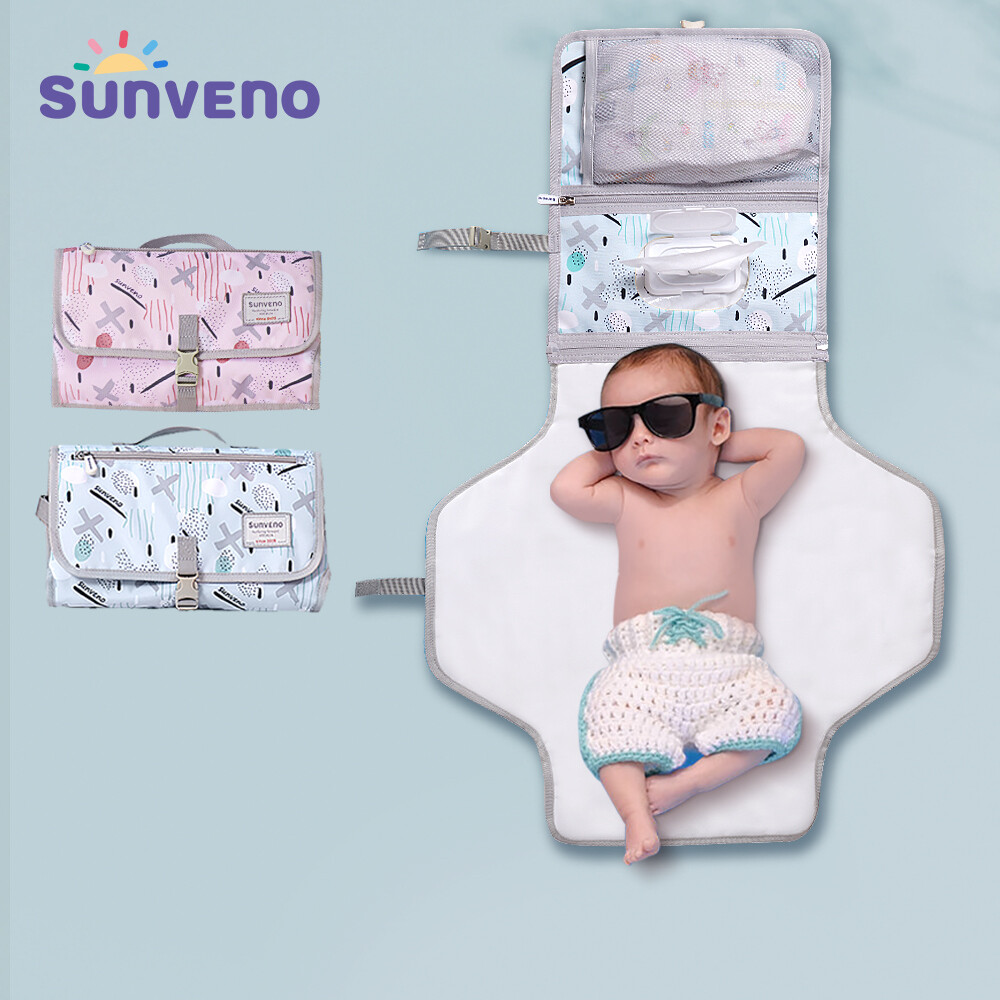Sunveno Baby Changing Mat Portable Foldable Washable Waterproof Mattress Changing Pad Mats Reusable Travel Pad Diaper ราคา 370 บาท*ส่งฟรี