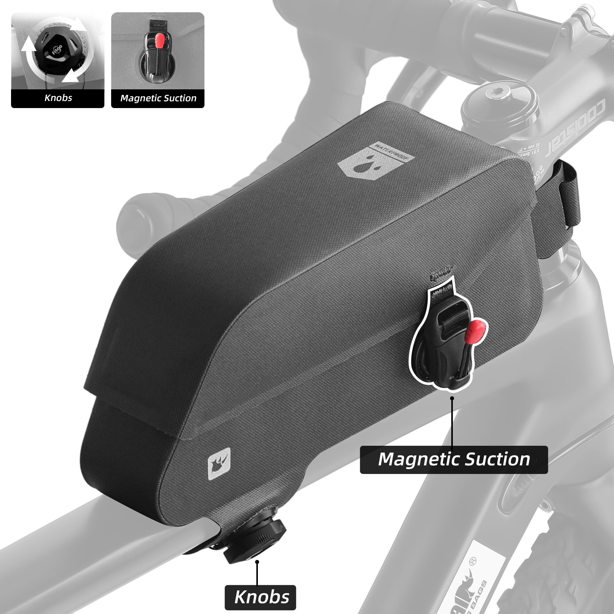 Rhinowalk túi đặt gióng trên của xe đạp nhẹ chống nước ổ cứng di động khóa nam châm đầy màu sắc rắn túi gắn trước xe đạp túi có khung đô thị đi xe đạp ngoài trời lưu trữ túi công sở phụ kiện xe đạp cho mtb xe đạp đường trường