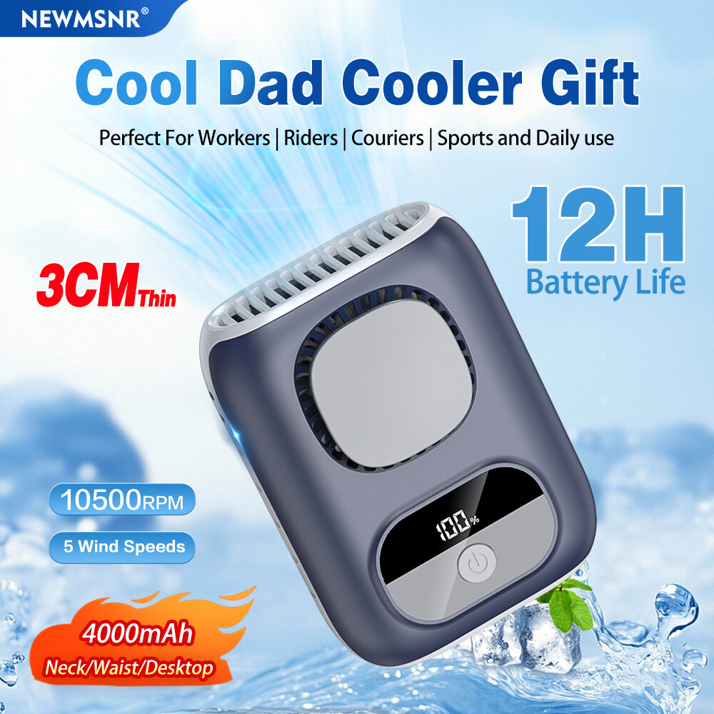 (NEW) NEWMSNR 12H Working Time Waist Fans 3CM Thin Tiny 4000MAH Clip Fan 5 Speed Adjustable Portable Fans Digital Display Handheld Fan With Lanyard Father's Gift ราคา 299 บาท*ส่งฟรี