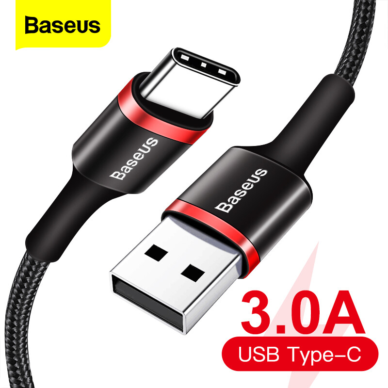 Baseus cáp usb type c cho samsung s10 s9 sạc nhanh 3.0 cáp usb c sạc nhanh cho huawei p30 xiaomi dây sạc usb-c