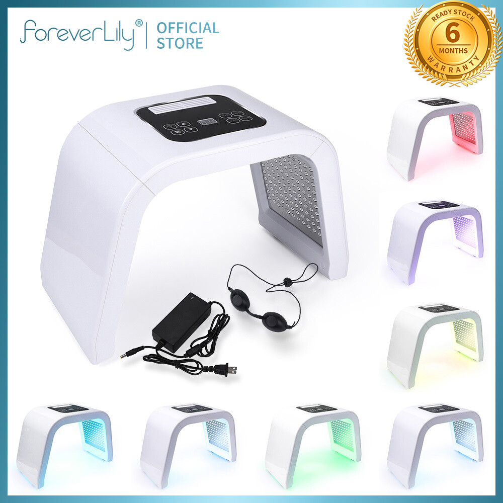foreverlily Máy Làm Đẹp LED Trị Liệu Photon Đèn Led 7 Màu Để Trẻ Hóa Da Loại Bỏ Mụn Trứng Cá Spa Mặt
