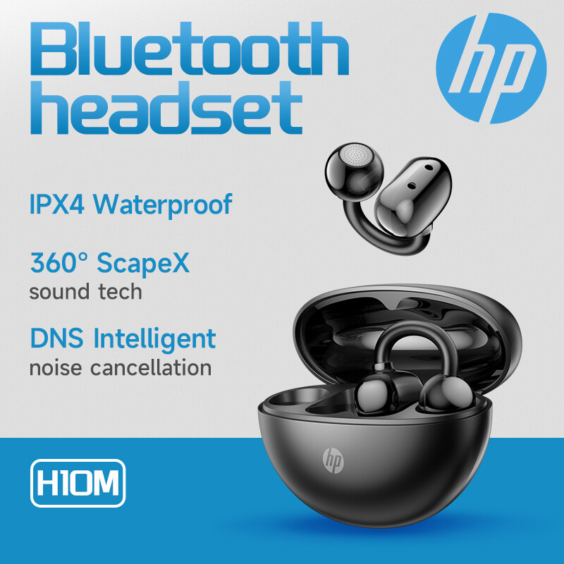 HP Clip-On TWS Earbuds Bluetooth 5.4 | IPX4 Waterproof & DCT Sound Leakage Control | Dual Magnetic Drivers for Bass Boost | Secure Fit for Gym/Running H10M (Free Shipping) ราคา 1,090 บาท*ส่งฟรี
