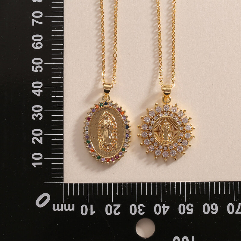 Virgin Mary Necklace 14K Solid Gold Holy Mary Medal Pendant 14 Carat Gold  Holy Mother Mary Medallion Madonna Christmas Gift - Etsy Sweden