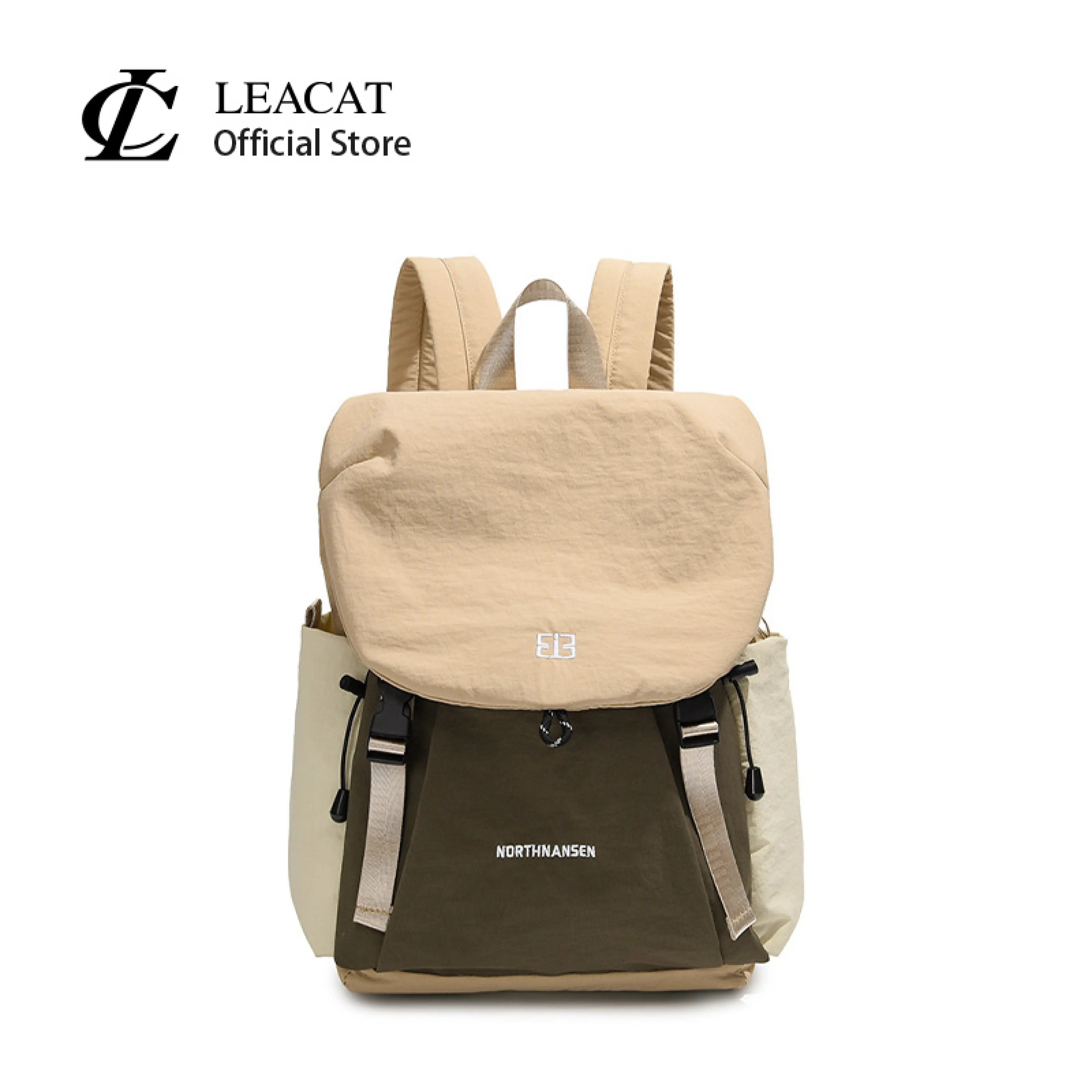 Leacat Women's Waterproof Nylon Backpack Colorblock Drawstring Casual Daypack