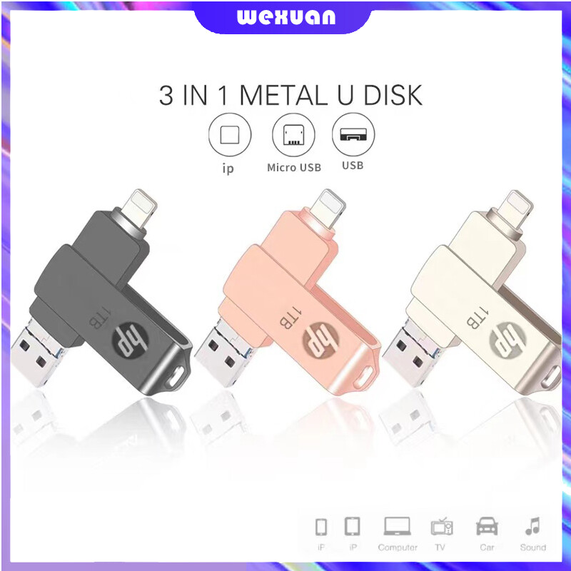 Hp ổ đĩa flash ổ usb otg kim loại 1tb 32gb ổ đĩa flash usb 3.0 cho ios micro usb/android 3in1