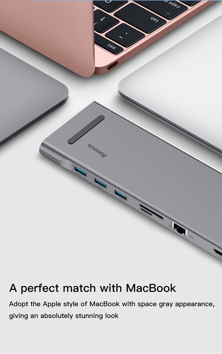 Bộ Hub chuyển đa năng Baseus Enjoyment Series Type C dành cho Smartphone/ Laptop/ Macbook