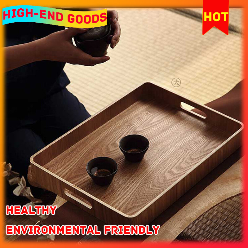 Gambar Wooden Cake Bread Tray Hotel Restaurant Buffet Selection Plate End Dish Plate Household Water Cup Tray