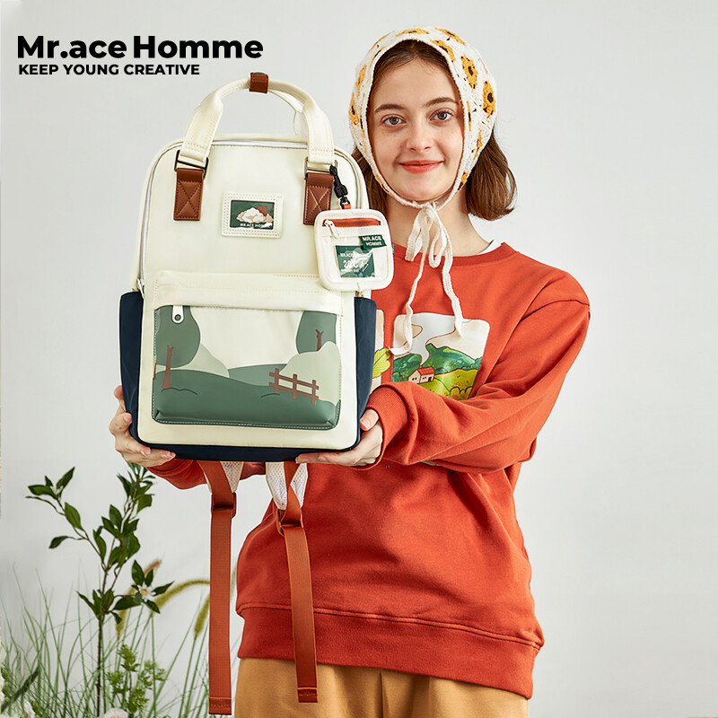 Mr.ace homme loạt mục vụ ba lô kiểu mới cô gái cơ sở học sinh trung học xách tay ba lô túi du lịch