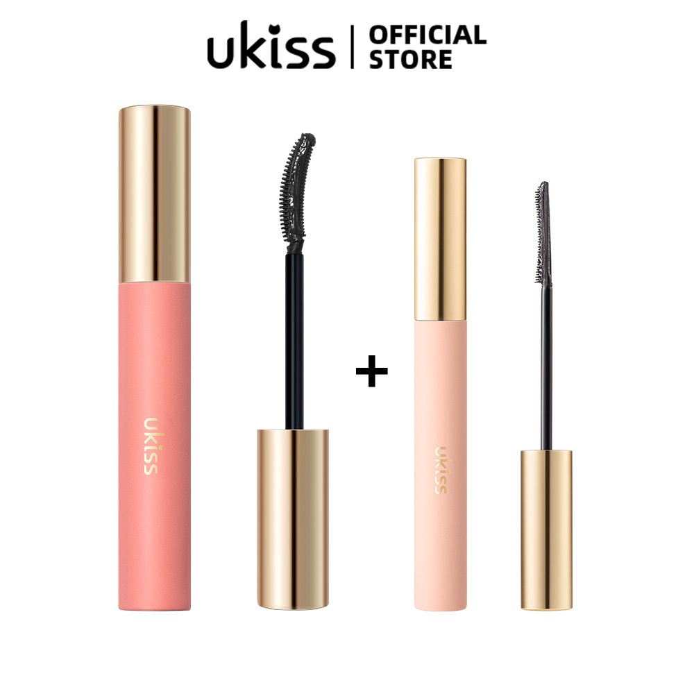 Ukiss combo kem lót lông mi + mascara chống nước lâu trôi màu đen tự nhiên
